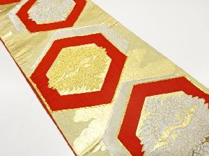 アンティーク　亀甲に向かい鶴模様刺繍袋帯（材料）